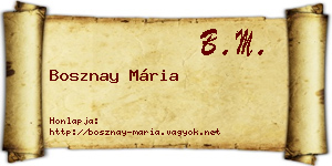 Bosznay Mária névjegykártya