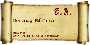 Bosznay Mária névjegykártya